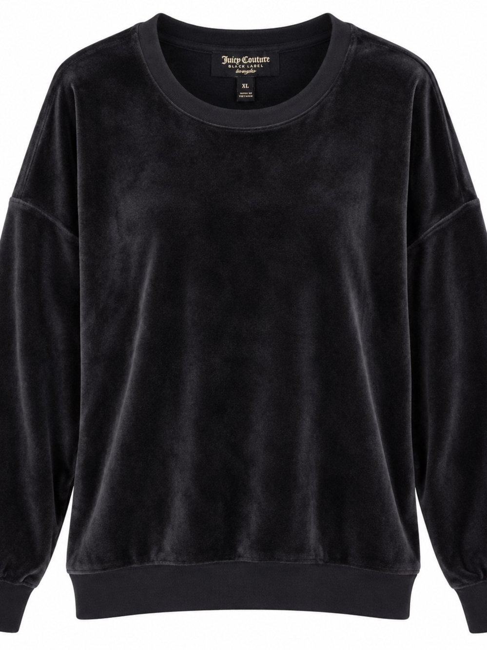 Juicy Couture Black Velour Crewneck Sweater